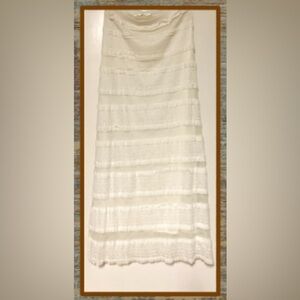 Max Studio Ivory Mesh Lace Maxi Skirt Size M